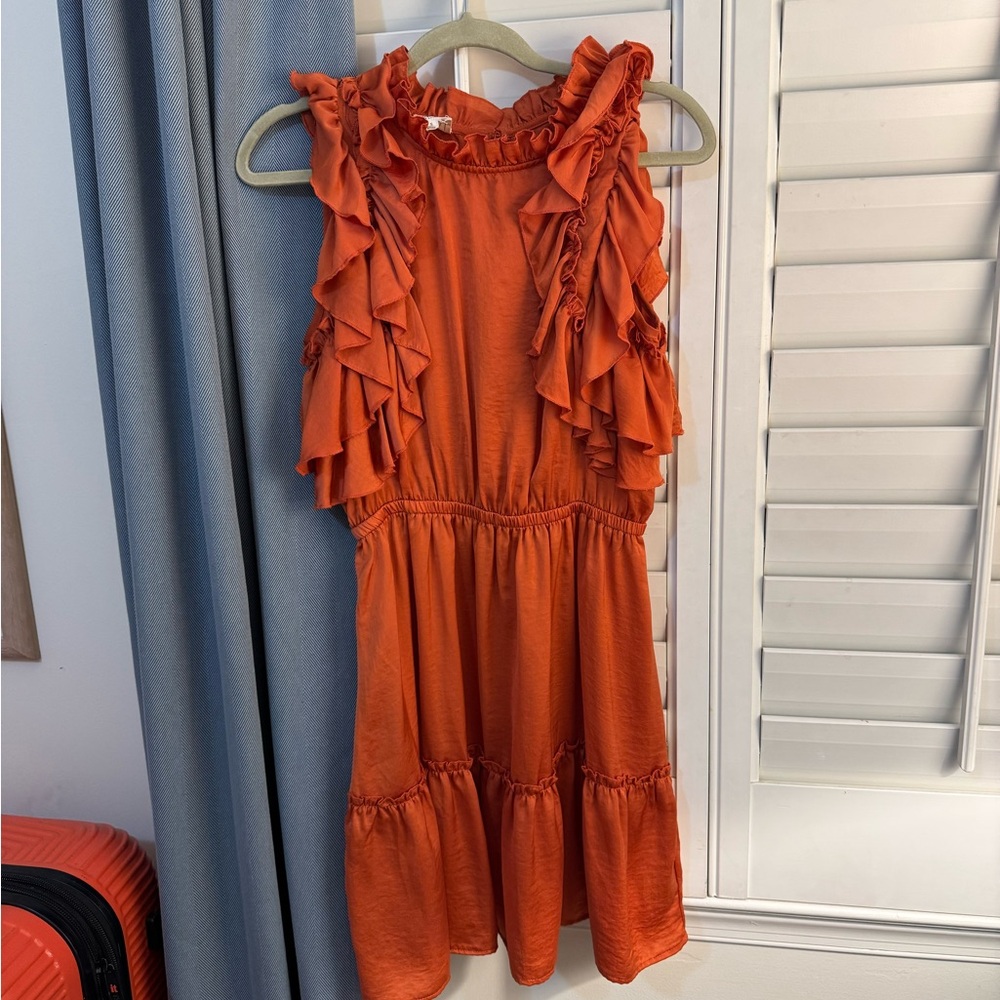 Ruffled Orange dRA Dress